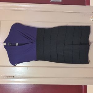 En Focus Studio, Size 6, Dress, Black and Purple